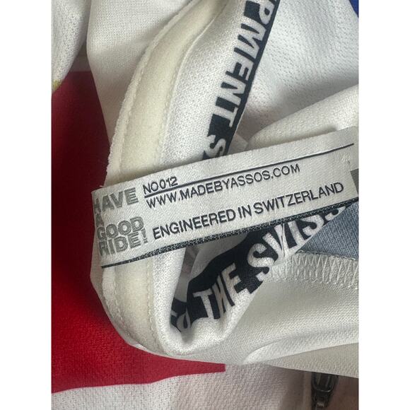 Assos Suisse LS Federation Short Sleeve Full Zip Cycling Jersey Red White sz S - Picture 8 of 11